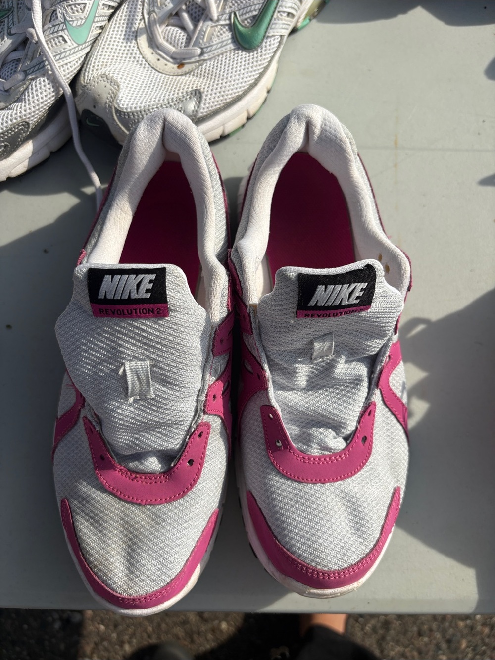 Nike Women's White and Pink Sneakers